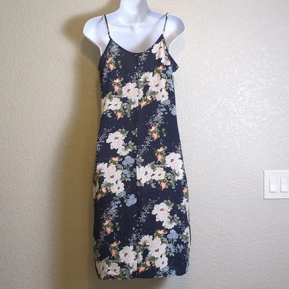 Nordstrom Love, Fire navy floral sleeveless v neck midi dress - Picture 4 of 7
